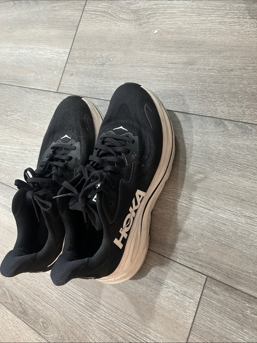 Hoka Black Running Shoes with White Midsole
